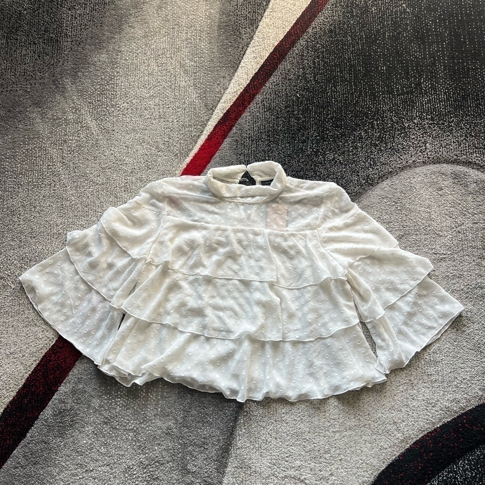 Halogen Ivory Cloud Long Sleeve Blouse